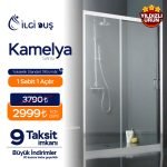 Kamelya 1 Sabit 1 Açılır Parlak-Şeffaf Duşakabin